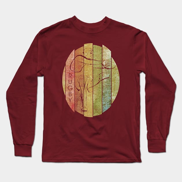 Rugby VINTAGE Pass by PPereyra Long Sleeve T-Shirt by Pablo Pereyra Art